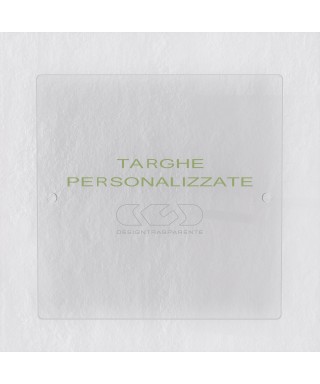 Targa 3 mm plexiglass trasparente su misura quadrata per esterno.