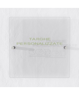 Targa 3 mm plexiglass trasparente su misura quadrata per esterno.