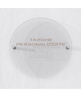 Targa 3 mm plexiglass trasparente su misura circolare per esterno.