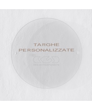 Targa 3 mm plexiglass trasparente su misura circolare per esterno.
