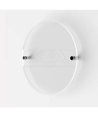 Targa 3 mm plexiglass trasparente su misura circolare per esterno.