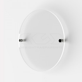 Targa 3 mm plexiglass trasparente su misura circolare per esterno.