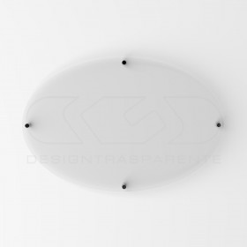 Placa de 3 mm exterior oval de metacrilato transparente.