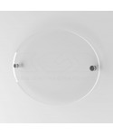 Targa 3 mm plexiglass trasparente su misura ovale per esterno.