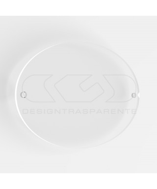 Placa de 3 mm exterior oval de metacrilato transparente.