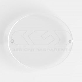 Placa de 3 mm exterior oval de metacrilato transparente.