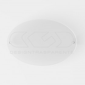 Placa de 3 mm exterior oval de metacrilato transparente.