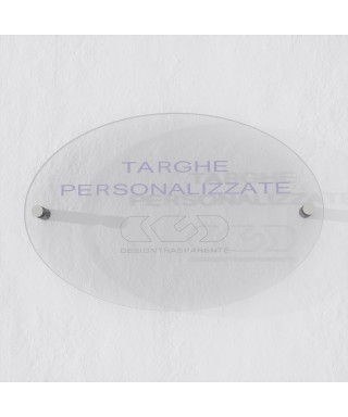 3 mm plaque outdoor transparent acrylic custom-made oval design.