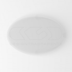 Targa 3 mm plexiglass trasparente su misura ovale per esterno.