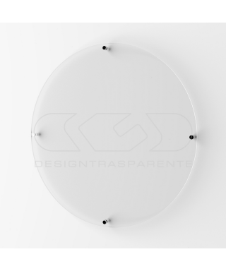 Targa 3 mm plexiglass trasparente su misura circolare per esterno.