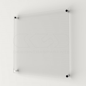 Targa 5 mm plexiglass trasparente su misura quadrata per esterno.