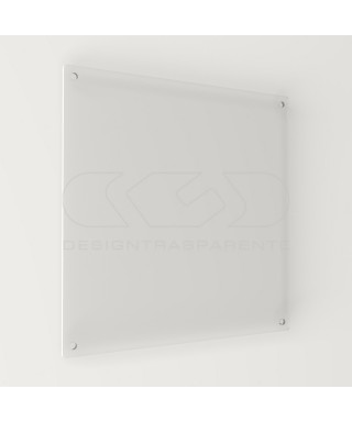 Targa 5 mm plexiglass trasparente su misura quadrata per esterno.