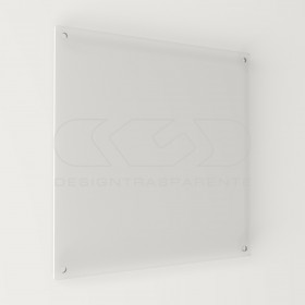 Targa 5 mm plexiglass trasparente su misura quadrata per esterno.