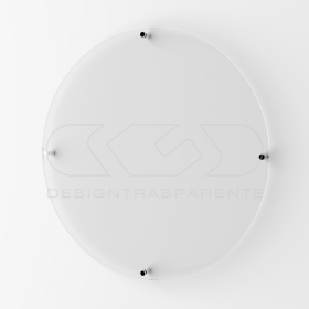 Targa 5 mm plexiglass trasparente su misura circolare per esterno.