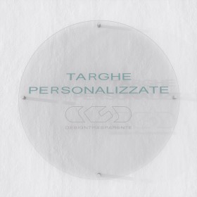 Targa 5 mm plexiglass trasparente su misura circolare per esterno.