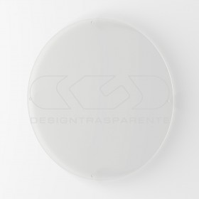 Targa 5 mm plexiglass trasparente su misura circolare per esterno.