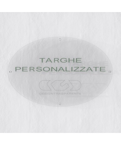Placa de 5 mm oval de metacrilato transparente 4 espaciadores.