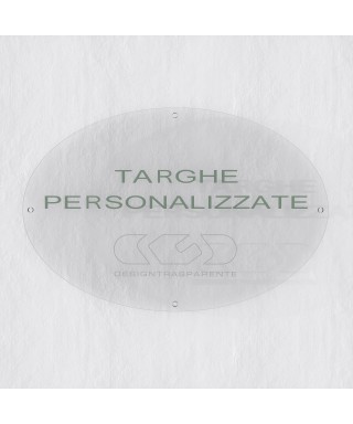 Plaque transparent acrylic high thickness oval 4 spacers.