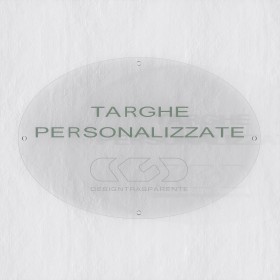 Plaque transparent acrylic high thickness oval 4 spacers.