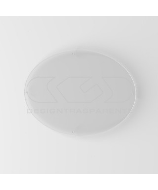 Plaque transparent acrylic high thickness oval 4 spacers.