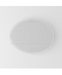 Targa alto spessore plexiglass trasparente ovale 4 distanziali.