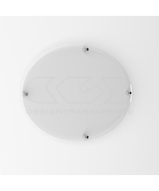 Plaque transparent acrylic high thickness oval 4 spacers.