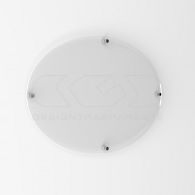 Targa alto spessore plexiglass trasparente ovale 4 distanziali.