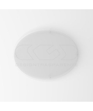 Plaque transparent acrylic high thickness oval 4 spacers.