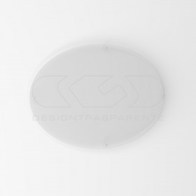 Plaque transparent acrylic high thickness oval 4 spacers.