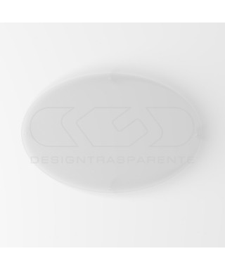 Plaque transparent acrylic high thickness oval 4 spacers.