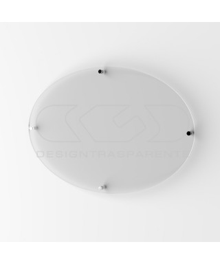 Plaque transparent acrylic high thickness oval 4 spacers.