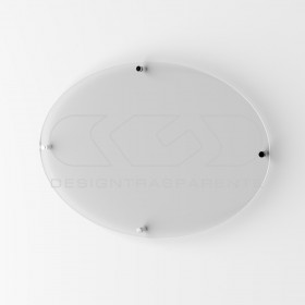 Plaque transparent acrylic high thickness oval 4 spacers.