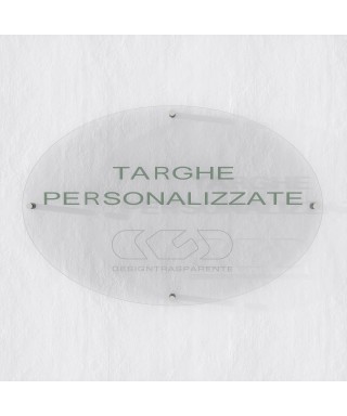 Plaque transparent acrylic high thickness oval 4 spacers.