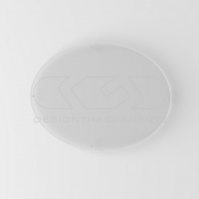 Plaque transparent acrylic high thickness oval 4 spacers.
