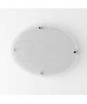 Targa alto spessore plexiglass trasparente ovale 4 distanziali.