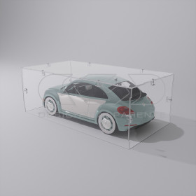 Economic 60x15 transparent acrylic showcase to assemble.