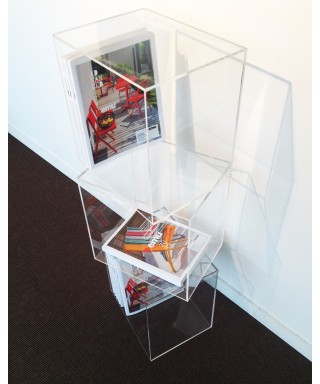 Cubo da terra cm 20 box espositore vetrina in plexiglass trasparente.