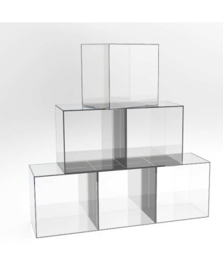 Cubo da terra cm 20 box espositore vetrina in plexiglass trasparente.