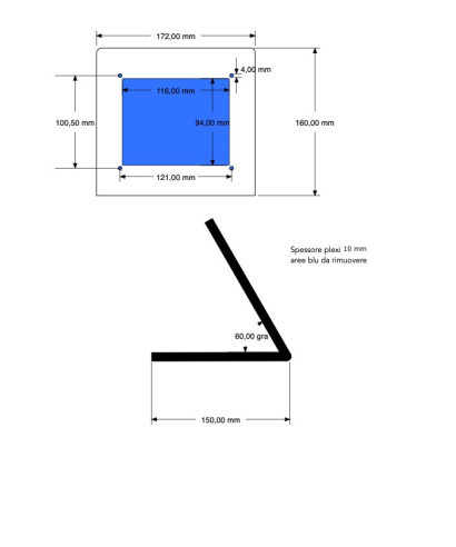 Supporto Touch_Digital in plexiglass trasparente mm 10 Schenker.