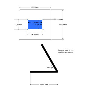 Supporto Basic in plexiglass trasparente mm 10 Schenker
