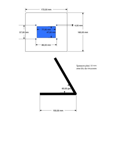 Supporto Basic in plexiglass trasparente mm 10 Schenker