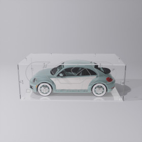 Economic 65x40 transparent acrylic showcase to assemble.
