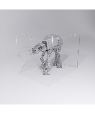 Economic 65x35 transparent acrylic showcase to assemble.
