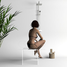 OFFERTA Sgabello cm 30x20h40 in plexiglass per doccia.