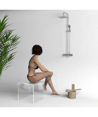 OFFERTA Sgabello cm 30x20h40 in plexiglass per doccia.