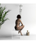 OFFERTA Sgabello cm 40x30h40 in plexiglass per doccia.