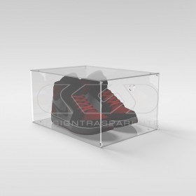 OFFERTA Scatola per scarpe cm 25X35H15 teca in plexiglass trasparente.