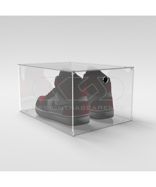 OFFERTA Scatola per scarpe cm 25X35H15 teca in plexiglass trasparente.
