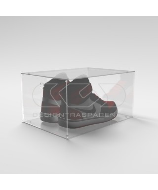 OFFERTA Scatola per scarpe cm 25X35H15 teca in plexiglass trasparente.