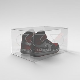 OFFERTA Scatola per scarpe cm 25X35H15 teca in plexiglass trasparente.